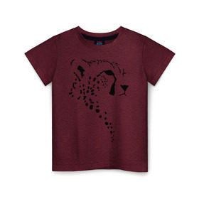 Детская футболка хлопок с принтом Гепард в Екатеринбурге, 100% хлопок | круглый вырез горловины, полуприлегающий силуэт, длина до линии бедер | Тематика изображения на принте: гепард | дикие | животные | киска | кошки