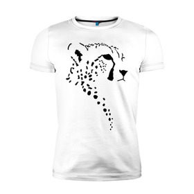 Мужская футболка премиум с принтом Гепард в Екатеринбурге, 92% хлопок, 8% лайкра | приталенный силуэт, круглый вырез ворота, длина до линии бедра, короткий рукав | гепард | дикие | животные | киска | кошки