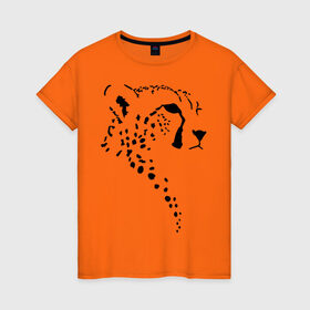 Женская футболка хлопок с принтом Гепард в Екатеринбурге, 100% хлопок | прямой крой, круглый вырез горловины, длина до линии бедер, слегка спущенное плечо | гепард | дикие | животные | киска | кошки