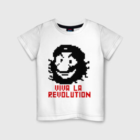 Детская футболка хлопок с принтом Viva la revolution в Екатеринбурге, 100% хлопок | круглый вырез горловины, полуприлегающий силуэт, длина до линии бедер | Тематика изображения на принте: че гевара