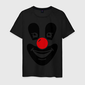 Мужская футболка хлопок с принтом Веселый клоун в Екатеринбурге, 100% хлопок | прямой крой, круглый вырез горловины, длина до линии бедер, слегка спущенное плечо. | веселый клоун | клоун | маска | позитив и смайлы | прикольные картинки | цирк