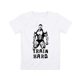 Детская футболка хлопок с принтом Кай Грин в Екатеринбурге, 100% хлопок | круглый вырез горловины, полуприлегающий силуэт, длина до линии бедер | кай грин | качалка | мышцы | силовой вид спорта | спорт | тело