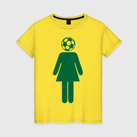Женская футболка хлопок с принтом football girl в Екатеринбурге, 100% хлопок | прямой крой, круглый вырез горловины, длина до линии бедер, слегка спущенное плечо | 