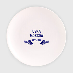 Тарелка 3D с принтом CSKA Moscow в Екатеринбурге, фарфор | диаметр - 210 мм
диаметр для нанесения принта - 120 мм | Тематика изображения на принте: цска