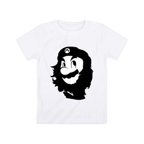 Детская футболка хлопок с принтом Che Mario в Екатеринбурге, 100% хлопок | круглый вырез горловины, полуприлегающий силуэт, длина до линии бедер | nintendo | марио | нинтендо | че гевара