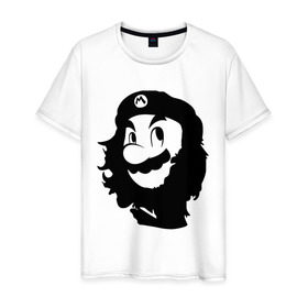 Мужская футболка хлопок с принтом Che Mario в Екатеринбурге, 100% хлопок | прямой крой, круглый вырез горловины, длина до линии бедер, слегка спущенное плечо. | nintendo | марио | нинтендо | че гевара