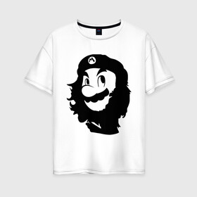 Женская футболка хлопок Oversize с принтом Che Mario в Екатеринбурге, 100% хлопок | свободный крой, круглый ворот, спущенный рукав, длина до линии бедер
 | nintendo | марио | нинтендо | че гевара