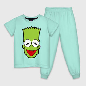 Детская пижама хлопок с принтом Барт-Кермит в Екатеринбурге, 100% хлопок |  брюки и футболка прямого кроя, без карманов, на брюках мягкая резинка на поясе и по низу штанин
 | барт | барт кермит | кино | лягушка | мультфильмы и тв | симпсоны