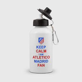 Бутылка спортивная с принтом keep calm i am Atletico Madrid fan ( Атлетико ) в Екатеринбурге, металл | емкость — 500 мл, в комплекте две пластиковые крышки и карабин для крепления | Тематика изображения на принте: keep calm i am atletico | мяч | спорт | футбол