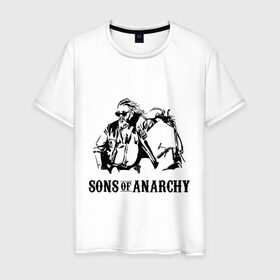 Мужская футболка хлопок с принтом Сыны Анархии Бобби в Екатеринбурге, 100% хлопок | прямой крой, круглый вырез горловины, длина до линии бедер, слегка спущенное плечо. | кино | мультфильмы и тв | сыны анархии бобби