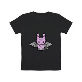 Детская футболка хлопок с принтом Kitty dragon в Екатеринбурге, 100% хлопок | круглый вырез горловины, полуприлегающий силуэт, длина до линии бедер | kitty | kitty dragon | девушкам | кошки | мышь