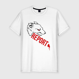 Мужская футболка премиум с принтом Direwolf в Екатеринбурге, 92% хлопок, 8% лайкра | приталенный силуэт, круглый вырез ворота, длина до линии бедра, короткий рукав | direwolf | волк | игра престолов | кровь | сериалы | серый