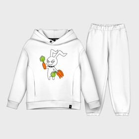 Детский костюм хлопок Oversize с принтом Злой зайчик в Екатеринбурге,  |  | Тематика изображения на принте: животные | зайка | злой зайчик | кролик | морковка | прикольные картинки
