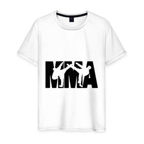 Мужская футболка хлопок с принтом Mixed martial arts в Екатеринбурге, 100% хлопок | прямой крой, круглый вырез горловины, длина до линии бедер, слегка спущенное плечо. | mixed martial arts | единоборства | спорт