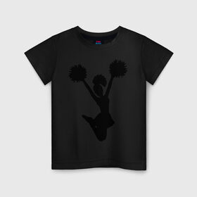Детская футболка хлопок с принтом Черлидерша в Екатеринбурге, 100% хлопок | круглый вырез горловины, полуприлегающий силуэт, длина до линии бедер | болельщица | разное спортивное | спорт | черлидерша