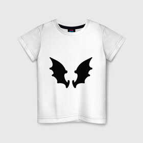Детская футболка хлопок с принтом Летучая мышь (крылья) в Екатеринбурге, 100% хлопок | круглый вырез горловины, полуприлегающий силуэт, длина до линии бедер | Тематика изображения на принте: крылья