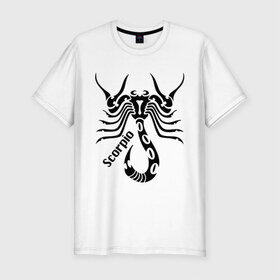 Мужская футболка премиум с принтом Scorpio в Екатеринбурге, 92% хлопок, 8% лайкра | приталенный силуэт, круглый вырез ворота, длина до линии бедра, короткий рукав | скорпион