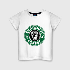 Детская футболка хлопок с принтом Stardust coffee в Екатеринбурге, 100% хлопок | круглый вырез горловины, полуприлегающий силуэт, длина до линии бедер | stardust coffee | зерна | кофе | напиток | популярные | прикольные картинки