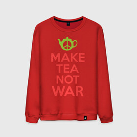 Мужской свитшот хлопок с принтом Make tea not war в Екатеринбурге, 100% хлопок |  | Тематика изображения на принте: keep calm | make tea not war | прикольные надписи | чай