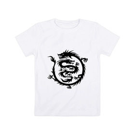 Детская футболка хлопок с принтом Двойной дракон в Екатеринбурге, 100% хлопок | круглый вырез горловины, полуприлегающий силуэт, длина до линии бедер | двойной дракон | дракон | монстры | привидения и дьяволы | прикольные картинки