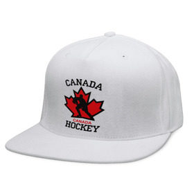 Кепка снепбек с прямым козырьком с принтом Канада хоккей (Canada Hockey) в Екатеринбурге, хлопок 100% |  | canada hockey | канада хоккей | лед | спорт | хоккей | шайба