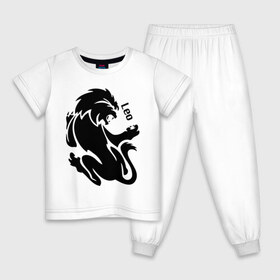 Детская пижама хлопок с принтом Лев в Екатеринбурге, 100% хлопок |  брюки и футболка прямого кроя, без карманов, на брюках мягкая резинка на поясе и по низу штанин
 | знаки зодиака | лев | прикольные картинки