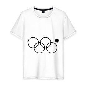 Мужская футболка хлопок с принтом Нераскрывшееся кольцо в Екатеринбурге, 100% хлопок | прямой крой, круглый вырез горловины, длина до линии бедер, слегка спущенное плечо. | 