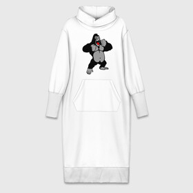 Платье удлиненное хлопок с принтом Злая горилла в Екатеринбурге,  |  | горилла | животные | злая горилла | обезьяна