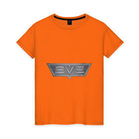 Женская футболка хлопок с принтом EVE online в Екатеринбурге, 100% хлопок | прямой крой, круглый вырез горловины, длина до линии бедер, слегка спущенное плечо | eve online | игры