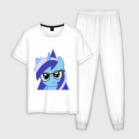 Мужская пижама хлопок с принтом Trixie hipster в Екатеринбурге, 100% хлопок | брюки и футболка прямого кроя, без карманов, на брюках мягкая резинка на поясе и по низу штанин
 | hipster | my little pony | swag | trixie | дружба   это чудо | мультфильм | пони | поняши | поняшки | сваг | свэг | трикси