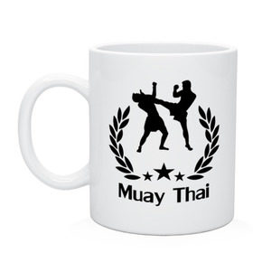 Кружка с принтом Muay Thai (Тайский бокс) в Екатеринбурге, керамика | объем — 330 мл, диаметр — 80 мм. Принт наносится на бока кружки, можно сделать два разных изображения | muay thai | бокс | спорт | тайский бокс