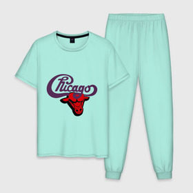 Мужская пижама хлопок с принтом Чикаго Булс Chicago bulls в Екатеринбурге, 100% хлопок | брюки и футболка прямого кроя, без карманов, на брюках мягкая резинка на поясе и по низу штанин
 | chicago bulls | swag | бык | чикаго булс