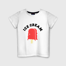 Детская футболка хлопок с принтом Мороженое Ice Cream в Екатеринбурге, 100% хлопок | круглый вырез горловины, полуприлегающий силуэт, длина до линии бедер | 