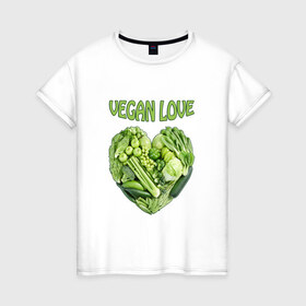 Женская футболка хлопок с принтом Вегетарианцы - Я никого не ем! в Екатеринбурге, 100% хлопок | прямой крой, круглый вырез горловины, длина до линии бедер, слегка спущенное плечо | vegan | вегетарианцы | капуста | луг | овощи | я никого не ем | яблоко