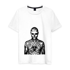 Мужская футболка хлопок с принтом Зомби-бой - Татуировки - Модный дизайн в Екатеринбурге, 100% хлопок | прямой крой, круглый вырез горловины, длина до линии бедер, слегка спущенное плечо. | зомби | татуировки