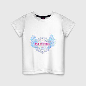 Детская футболка хлопок с принтом Кастиэль - сериал Сверхъестественное в Екатеринбурге, 100% хлопок | круглый вырез горловины, полуприлегающий силуэт, длина до линии бедер | 