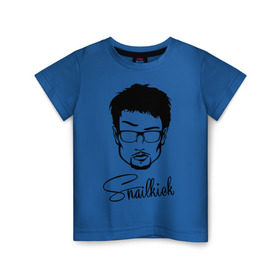 Детская футболка хлопок с принтом Snailkick в Екатеринбурге, 100% хлопок | круглый вырез горловины, полуприлегающий силуэт, длина до линии бедер | snailkick | youtube | блоггер | блогер | видеоблоггер | видеоблогер | снэйлкик | ютьюб