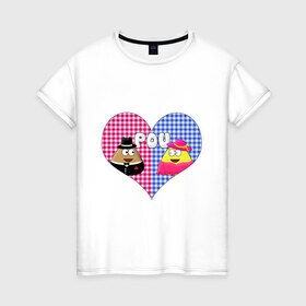 Женская футболка хлопок с принтом Pou в Екатеринбурге, 100% хлопок | прямой крой, круглый вырез горловины, длина до линии бедер, слегка спущенное плечо | pou | игры | мобильные игры | поу