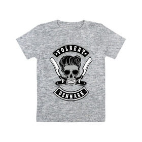 Детская футболка хлопок с принтом Volbeat в Екатеринбурге, 100% хлопок | круглый вырез горловины, полуприлегающий силуэт, длина до линии бедер | denmark | kubana | volbeat | бритвы | кубана | олдскул | рок | рокабилли | с группами | череп