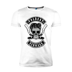 Мужская футболка премиум с принтом Volbeat в Екатеринбурге, 92% хлопок, 8% лайкра | приталенный силуэт, круглый вырез ворота, длина до линии бедра, короткий рукав | denmark | kubana | volbeat | бритвы | кубана | олдскул | рок | рокабилли | с группами | череп