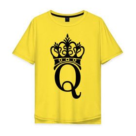 Мужская футболка хлопок Oversize с принтом Queen в Екатеринбурге, 100% хлопок | свободный крой, круглый ворот, “спинка” длиннее передней части | queen | богини | корона | царевна | царицы