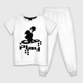 Детская пижама хлопок с принтом Диджик играй в Екатеринбурге, 100% хлопок |  брюки и футболка прямого кроя, без карманов, на брюках мягкая резинка на поясе и по низу штанин
 | диджик играй | музыка | наушники | электронная