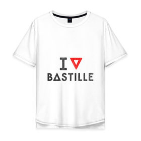 Мужская футболка хлопок Oversize с принтом Bastille в Екатеринбурге, 100% хлопок | свободный крой, круглый ворот, “спинка” длиннее передней части | bastille | pop rock | rock | альтернатива | инди рок | музыка | поп рок | рок | сердце | треугольник | я люблю
