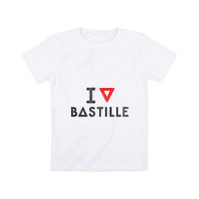 Детская футболка хлопок с принтом Bastille в Екатеринбурге, 100% хлопок | круглый вырез горловины, полуприлегающий силуэт, длина до линии бедер | bastille | pop rock | rock | альтернатива | инди рок | музыка | поп рок | рок | сердце | треугольник | я люблю