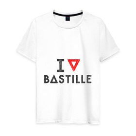 Мужская футболка хлопок с принтом Bastille в Екатеринбурге, 100% хлопок | прямой крой, круглый вырез горловины, длина до линии бедер, слегка спущенное плечо. | Тематика изображения на принте: bastille | pop rock | rock | альтернатива | инди рок | музыка | поп рок | рок | сердце | треугольник | я люблю