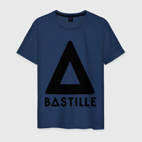 Мужская футболка хлопок с принтом Bastille в Екатеринбурге, 100% хлопок | прямой крой, круглый вырез горловины, длина до линии бедер, слегка спущенное плечо. | Тематика изображения на принте: bastille | kubana | rock | кубана | музыка | подарок | рок | треугольник