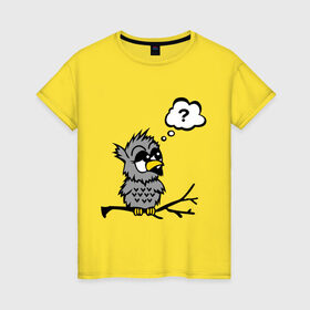 Женская футболка хлопок с принтом Птичка сидит на веточке в Екатеринбурге, 100% хлопок | прямой крой, круглый вырез горловины, длина до линии бедер, слегка спущенное плечо | веточка | животные | птичка | сидит