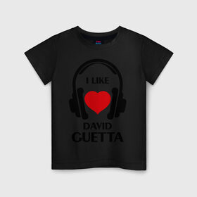 Детская футболка хлопок с принтом Мне нравится David Guetta в Екатеринбурге, 100% хлопок | круглый вырез горловины, полуприлегающий силуэт, длина до линии бедер | david guetta | dj | rnb | клубные | мне нравится | музыка | сердечко
