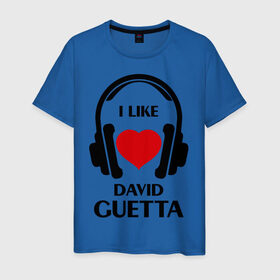 Мужская футболка хлопок с принтом Мне нравится David Guetta в Екатеринбурге, 100% хлопок | прямой крой, круглый вырез горловины, длина до линии бедер, слегка спущенное плечо. | david guetta | dj | rnb | клубные | мне нравится | музыка | сердечко