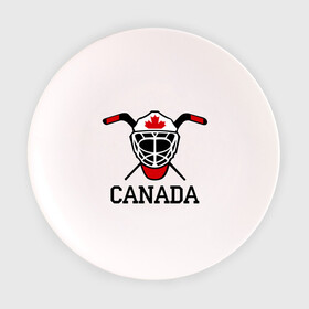 Тарелка с принтом Canada (Канадский хоккей) в Екатеринбурге, фарфор | диаметр - 210 мм
диаметр для нанесения принта - 120 мм | canada | канадский | клюшка | спорт | хоккей | шайба